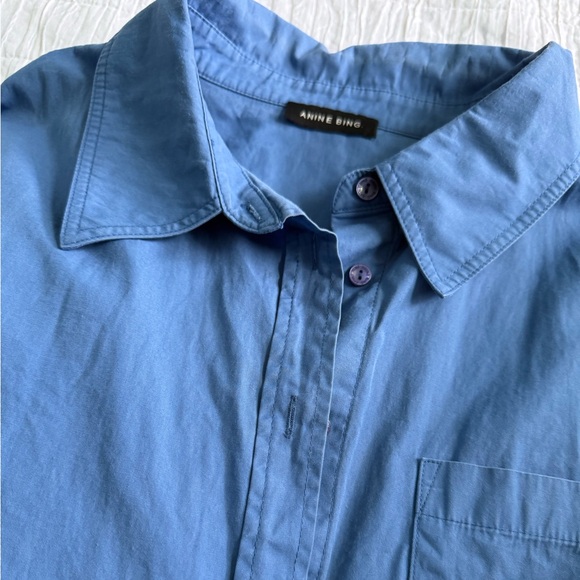 Anine Bing Blue Button Down Shirt - Picture 7 of 12